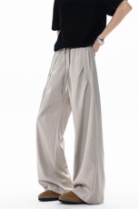 春夏褶皱设计休闲裤大码宽松垂感西裤直筒长裤通勤裤子LK511特P42，男装西裤，电商B215