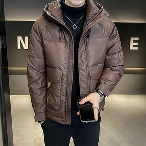 B353 3436 P195红色2025年连帽冬季新款男加厚保暖防寒服三防面料图片