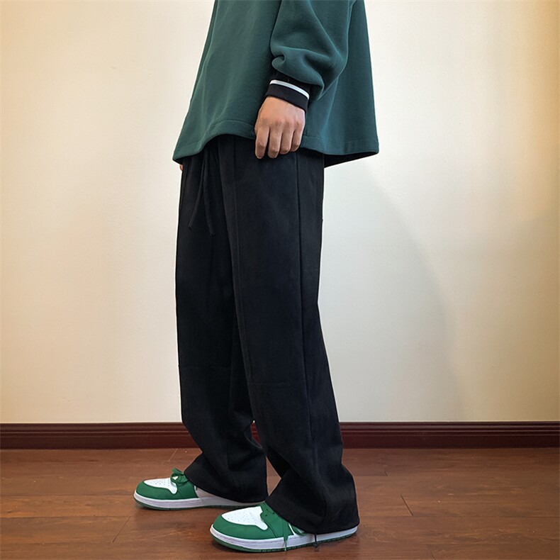 22秋新款麂皮休闲宽松oversize港风束脚休闲裤B266-X828-P60,男装休闲裤,星座B257-1