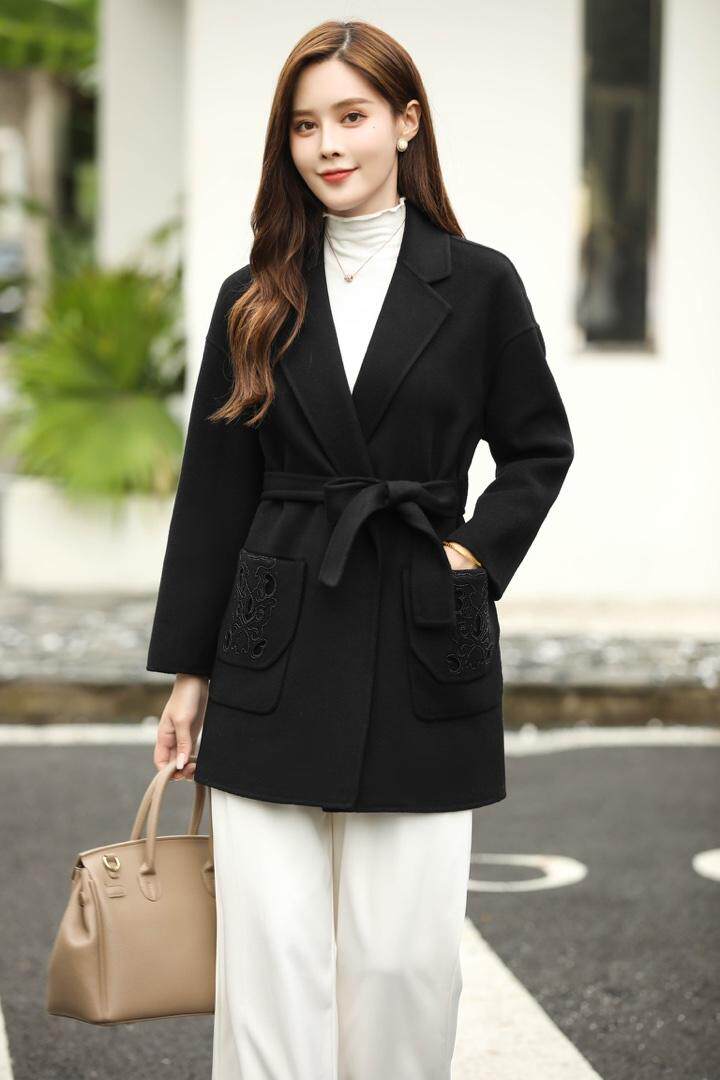 刺绣钉珠新工艺，2021冬季羊绒大衣新款更新，其它，喜信人