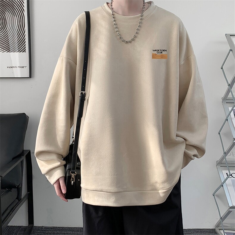 麂皮绒卫衣男大码重磅长袖t恤男JW81350-P35,男装卫衣,电商A040