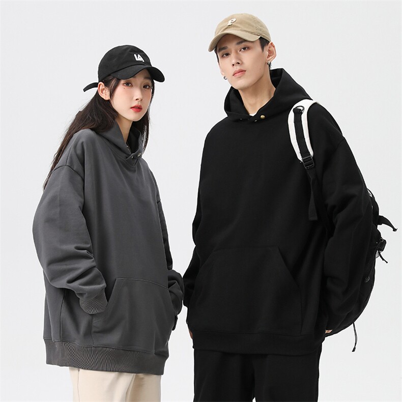 春秋季新品连帽卫衣薄款慵懒风宽松纯色潮牌上衣A305-DF38-P80,男装卫衣,电商B306