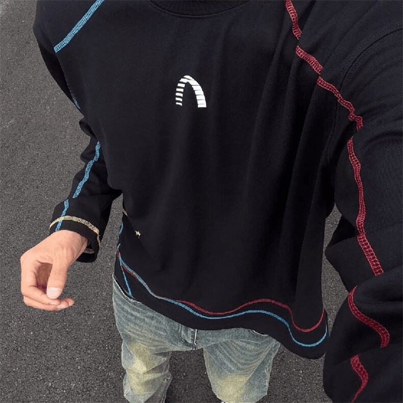 美式高街解构工艺速干长袖T恤衫男女款防晒上衣户外运动骑行服潮，男装防晒衣，电商A443