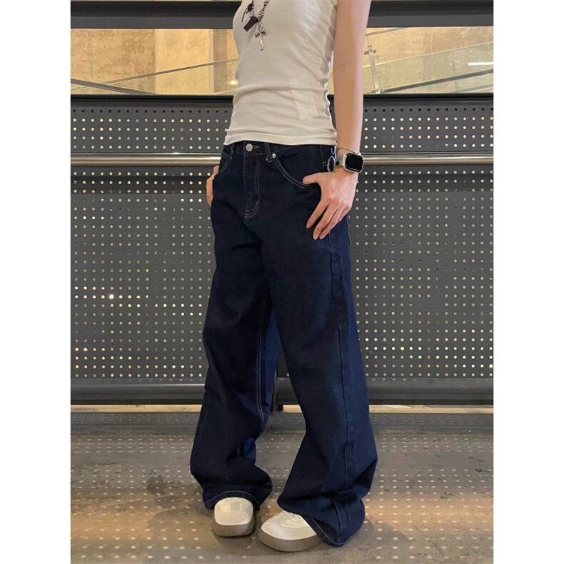N56-P51美式覆古字母刺绣设计感牛仔裤男女宽松休闲百搭显瘦,男装牛仔裤,电商B323A