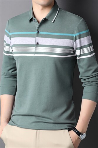2023年春款男士上衣POLO长袖T恤P75图片