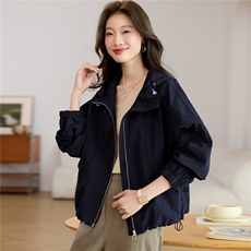 2026年春秋季新款时尚大码妈妈装气质显瘦休闲百搭短款派克服外套，女装派克服，独衣靓
