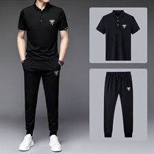 高档男装男生套装夏季潮流衣服韩版短袖T恤2023新款衣服帅气男装，男装休闲套装，电商B212（原钱塘6029）