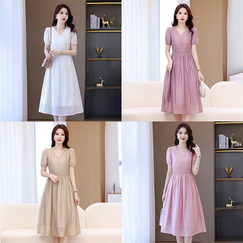 法式高级感紫色爱心刺绣连衣裙女夏季2025年新款盘扣收腰打揽长裙，女装连衣裙，阳光伊恋