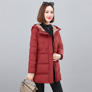 时尚中长款修身显瘦保暖羽绒服女图片