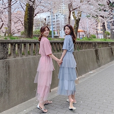 已出货双色连衣裙8605-A15，女装连衣裙，浙宝225