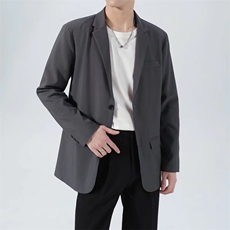 轻商务休闲抗皱免烫小西服男士2026春秋新款宽松简约西装夹克外套，男装夹克，星座506
