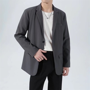 轻商务休闲抗皱免烫小西服男士2026春秋新款宽松简约西装夹克外套图片