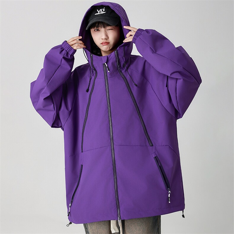 Cityboy情侣 时尚连帽冲锋衣外套夹克 团体班服图片