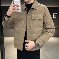 标502025冬季羽绒服时尚帅气百搭千鸟格印花羽绒服YR8093-P200，男装羽绒服，电商A413