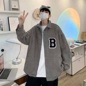 潮流夹克潮男春季千鸟格夹克H128P57图片