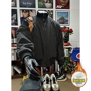 现货冬季美拉德立领飞行夹克廓形高街棒球服加棉加厚棉衣外套图片