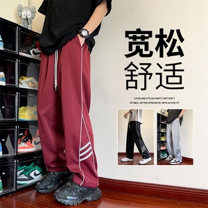 直播数据款 春季新款撞色侧条纹伞兵裤宽松直筒休闲裤 K503-P32图片