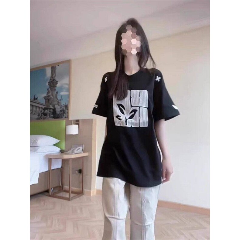 夏季新款重工刺绣短袖T恤男女潮牌宽松情侣T-T58-网络图,男装T恤,星座1002-2