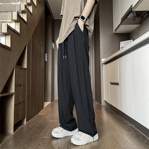 夏季新款垂感冰丝阔腿裤美式潮牌直筒休闲长裤男 现货 K7961-P33图片
