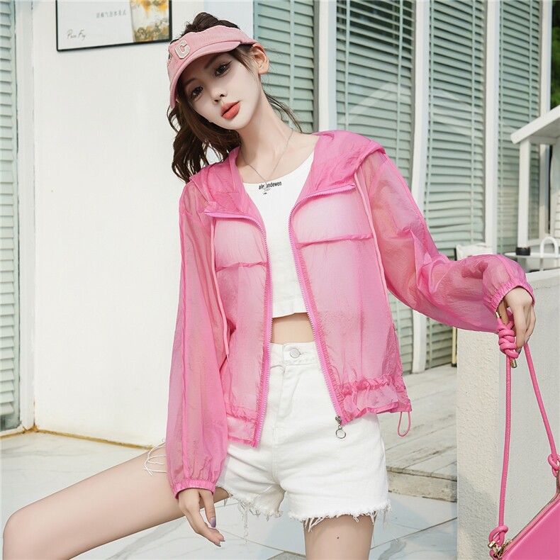 白色短款防晒衣女款夏季2025新款宽松小个子外穿轻薄款防晒服开衫，女装短外套，安之芮娜