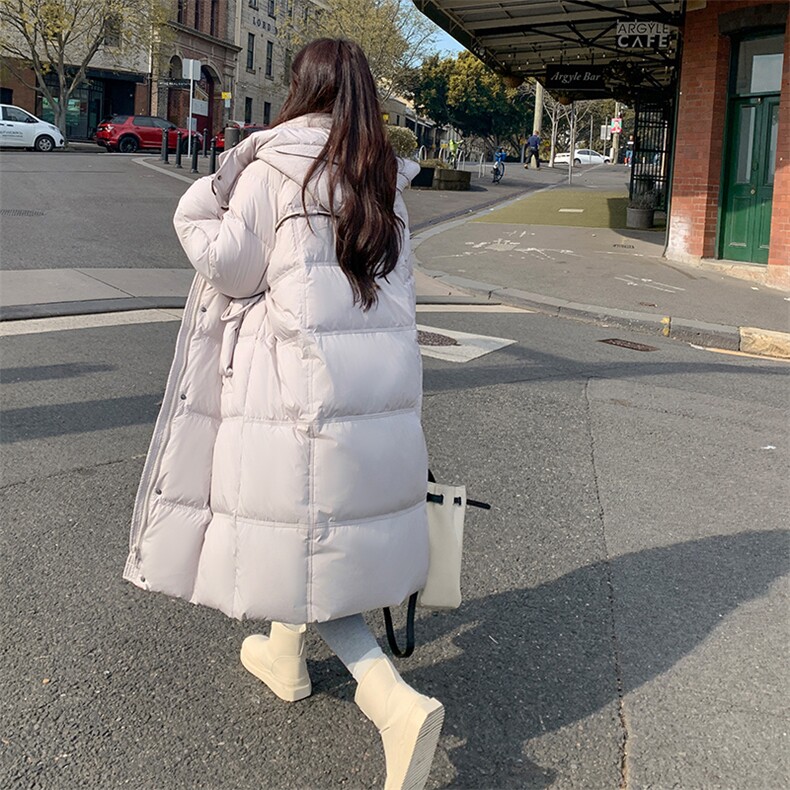 咖色羽绒服女冬季时尚爆款2025新款中长款过膝加厚外套反季棉服,女装羽绒服,浙宝276（原081）