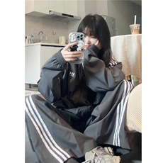 三条杠夹克外套休闲长裤运动套装衣H1003P78裤KH123P58(网图），男装夹克，电商A341