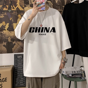 Q11001-P30 春夏季七分袖t恤男大码五分袖男短袖中袖图片
