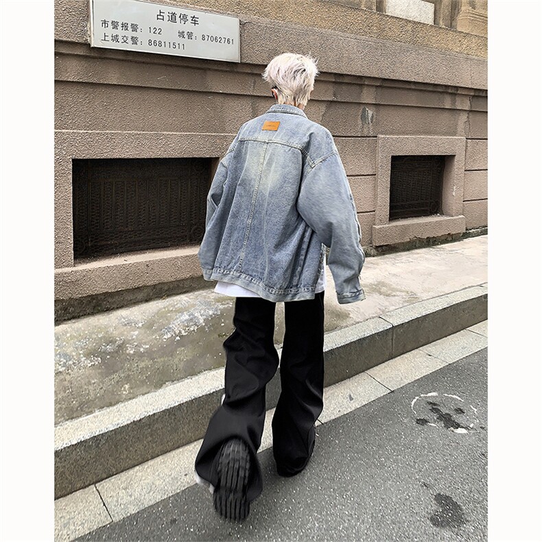 秋装新款宽松韩版夹克衫男磨破潮流牛仔衣服外套JK0869-P70,男装夹克,星座308B-2