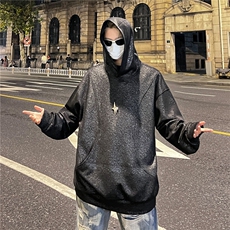 酒红色卫衣小众连帽上衣欧美高街vibe潮款外搭A061-AW00503-P60，男装卫衣，电商A061