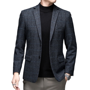冬季男士毛呢大衣宽松羊毛外套商务休闲高端西服外套BGW208-P165图片