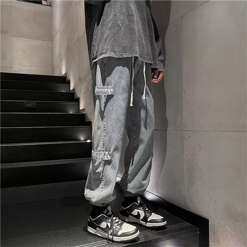 牛仔裤男秋季潮大码休闲裤子高街T1617P42,男装牛仔裤,星座1116-2