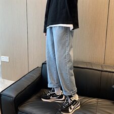 2021春秋新款直筒牛仔裤宽松版港风老爹裤长裤P30，男装牛仔裤，星座410-6（原星座1304-1）
