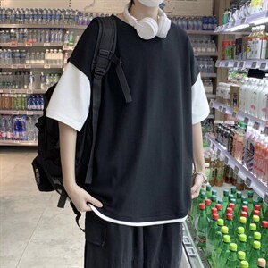 男圆领T恤宽松短袖T33P28图片