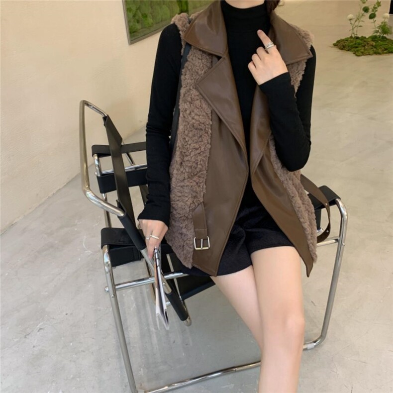 拼皮颗粒马甲，女装马甲，吉之红