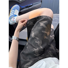 现货夏季迷彩工装宽松阔腿直筒五分休闲短裤男K5916-特P35控59，男装牛仔裤，星座205
