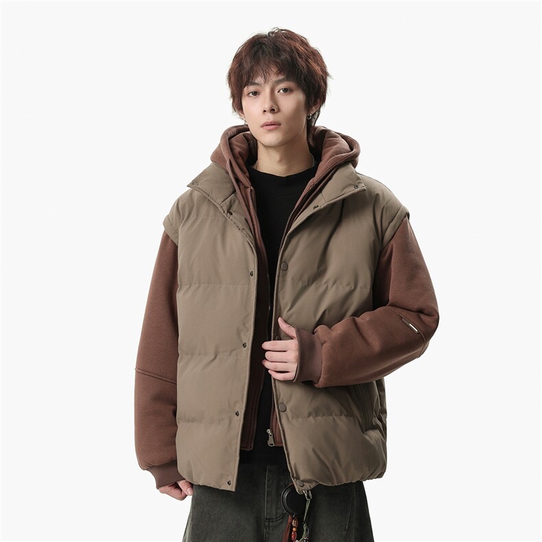 新款冬季羽绒棉服棉袄连帽假两件韩版宽松外套A436-2511-P85,男装棉衣,电商A436