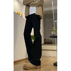 高街修身显瘦牛仔裤男美式复古纯黑色毛边微喇叭长裤N6248，男装牛仔裤，星座1116A（原606A-3）