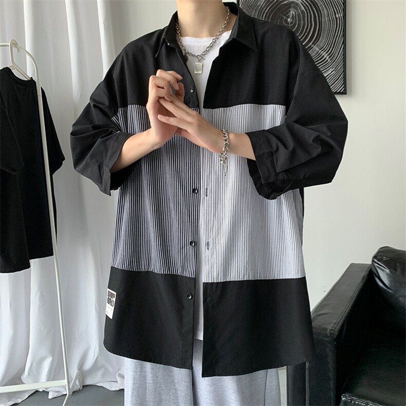 短袖衬衫夏季潮衬衣日系痞帅外套港风休闲上衣服A161-2-CT505-P45图片