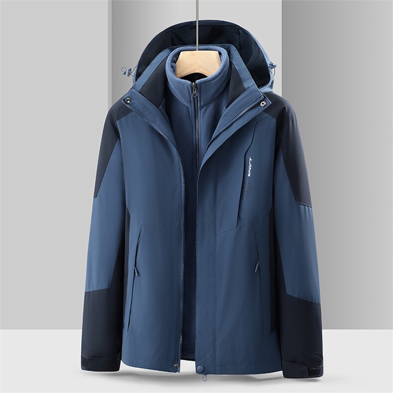 三合一可拆卸冲锋衣外套春秋冬男女防水防风登山夹克SZ1818-P130,男装夹克,星座1105-3