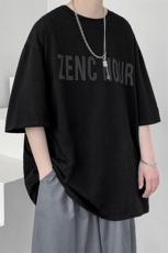 HX920-TP28控价38夏季T恤短袖男立体字印花五分半袖休闲上衣，男装T恤，电商A102-1
