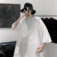 Q11045-P30春夏季七分袖t恤男大码五分袖男短袖中袖大皂风，男装T恤，电商A040