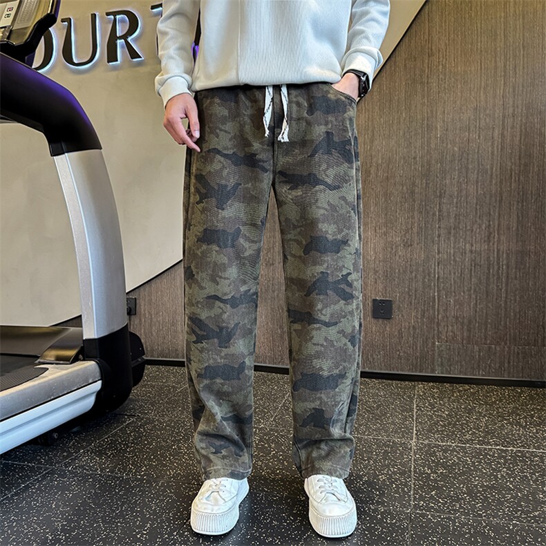 2026春季新款迷彩休闲牛仔裤男士直筒裤弯刀裤社会小伙901N60P58，男装牛仔裤，星座901