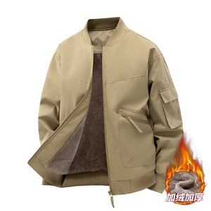 加绒加厚棒球服男款外套冬季休闲工装加绒夹克JK156-P85图片