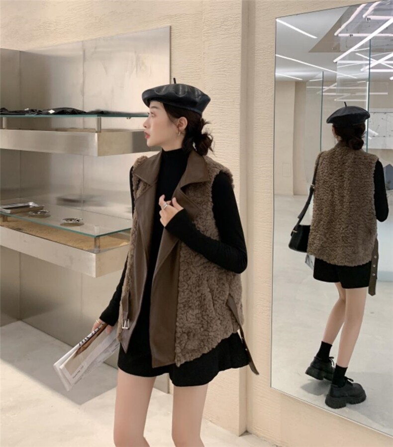 拼皮颗粒马甲，女装马甲，吉之红