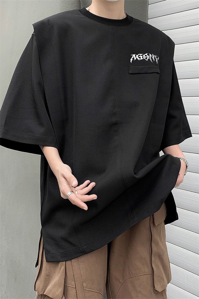 印花短袖t恤男装夏季潮牌假两件上衣男生体恤XZ514-2-202450-P58,男装T恤,星座514-2(原B239)