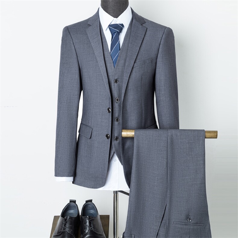 新款西服套装中青年男士西装男外套商务休闲正装三件套HB862-P240,男装西服套装,电商B212（原钱塘6029）