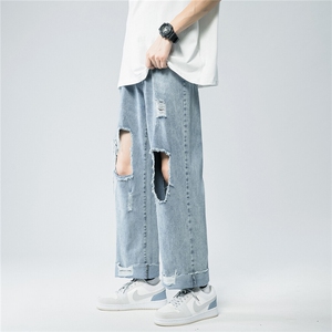 k729-p48-控68 M-5XL 美式高阶黄泥拉链宽松大码牛仔裤cityboy图片