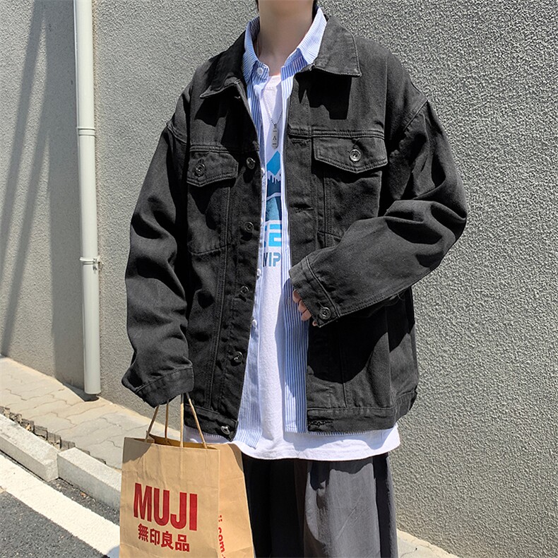 渐变色牛仔外套ins秋季韩版潮流宽松工装夹克休闲百搭W1261-P60,男装夹克,星座512-2