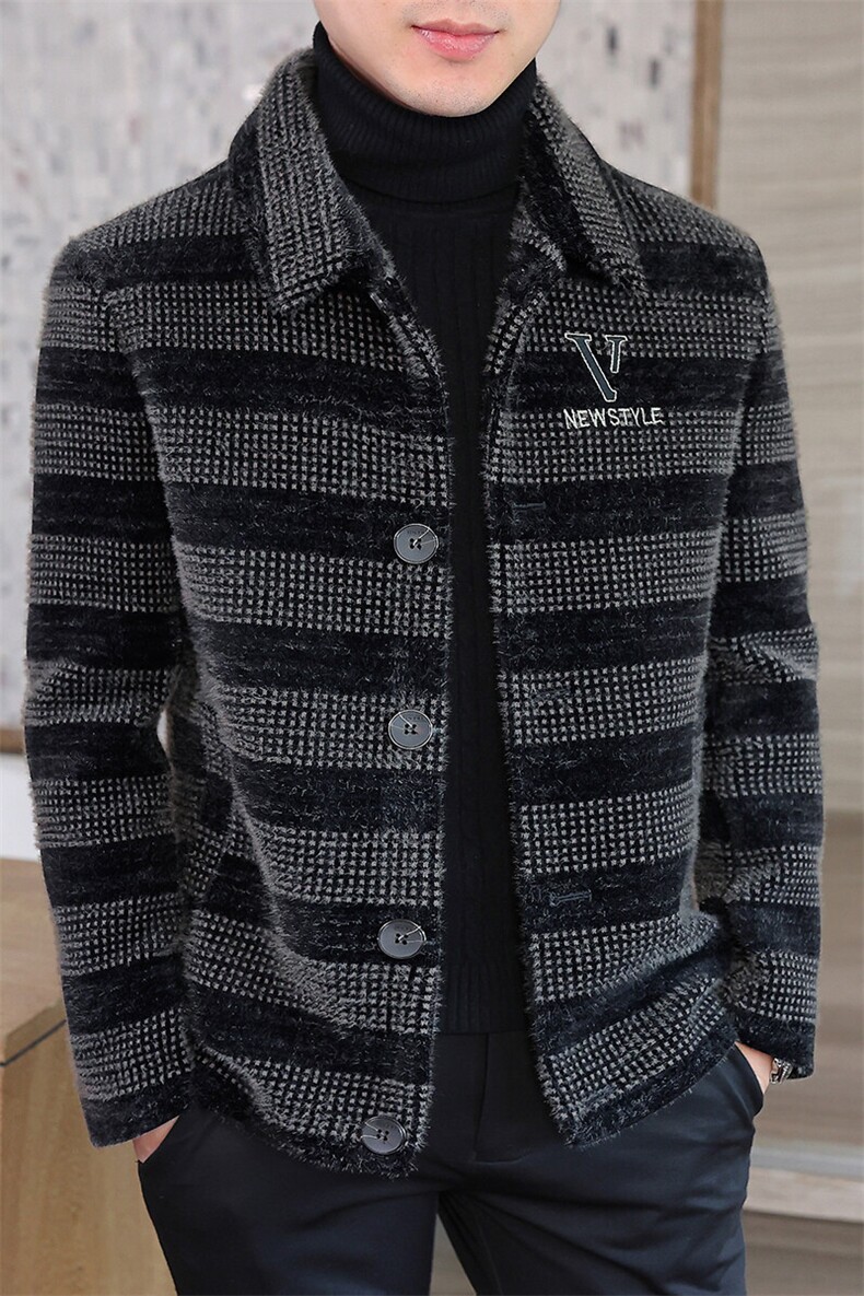 冬季新款男士加棉短款翻领修身潮流百搭毛呢外套上衣A32P150控238,女装短外套,电商B226-2（原B217-2）