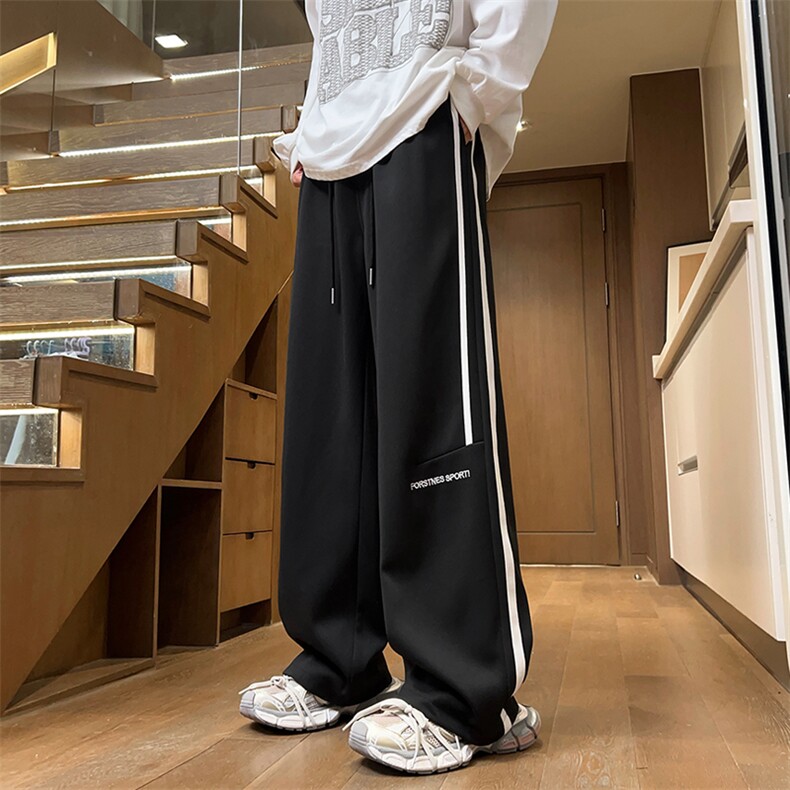 2026秋季新款港风秋冬休闲条纹运动长裤X416b-1-KL907-特P38控68，女装休闲裤，星座416B-1